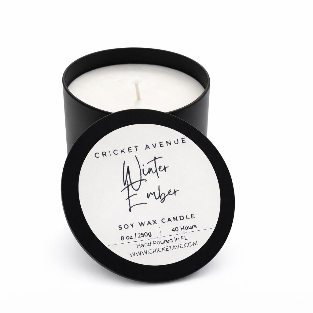 8oz Soy Wax Candle | Black Matte Tin, Choose Your Scent