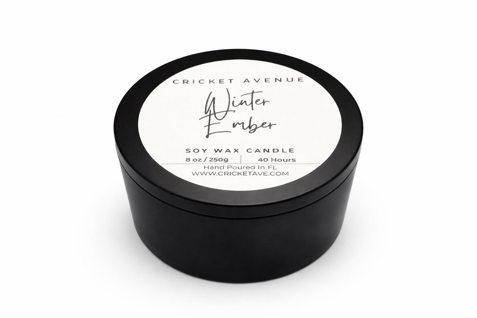 8oz Soy Wax Candle | Black Matte Tin, Choose Your Scent